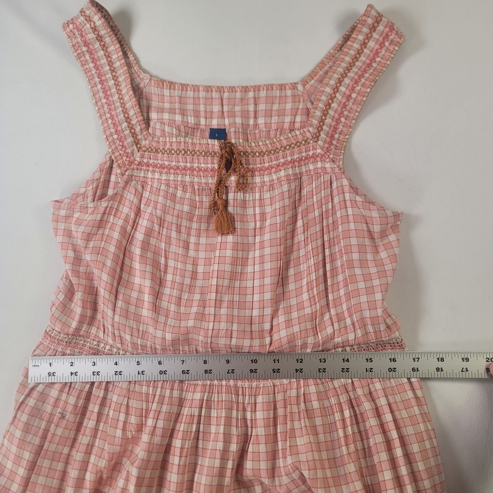 Old Navy Pink Gingham Maxi Dress Large Sleeveless Cottagecore Boho - Picture 5 of 8
